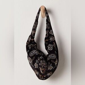 New Free People Black Nashville Nights Beaded Bag Purse Handbag